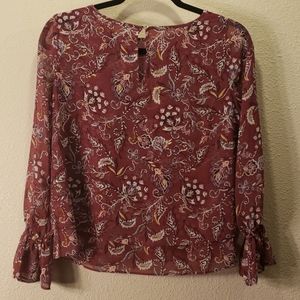 White House Purple Floral Blouse